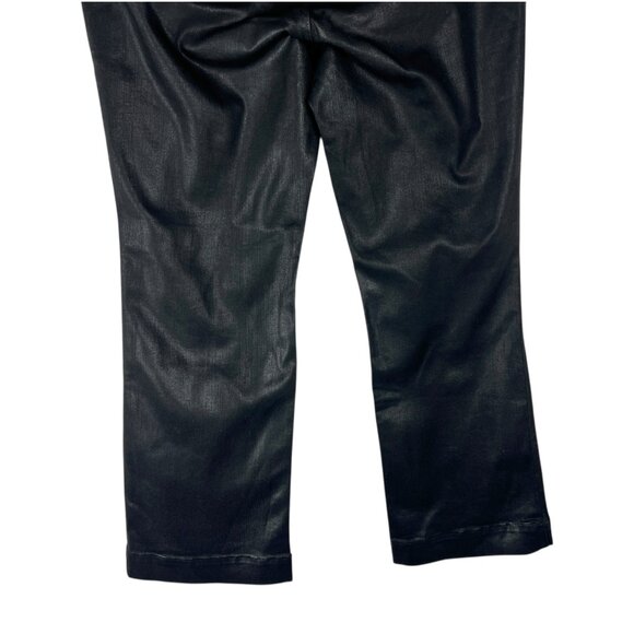 NWT Nine West High Rise Kick Flare Jeans in Coated Black Size 14 - Picture 9 of 10